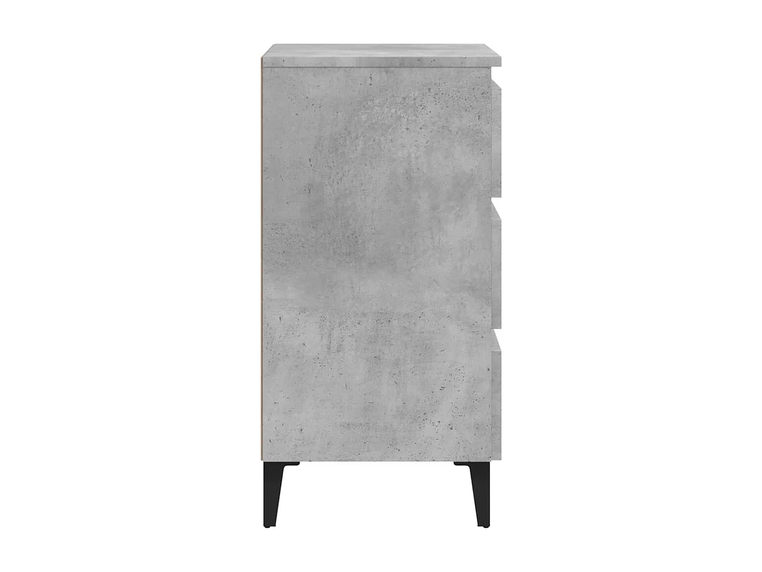 Tables de chevet pieds en métal 2 pcs gris béton 40x35x69 cm