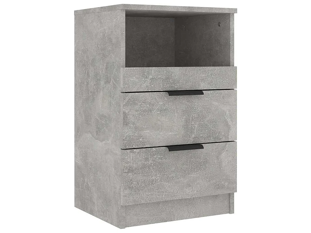 Tables de chevet 2 pcs Gris béton Bois d'ingénierie