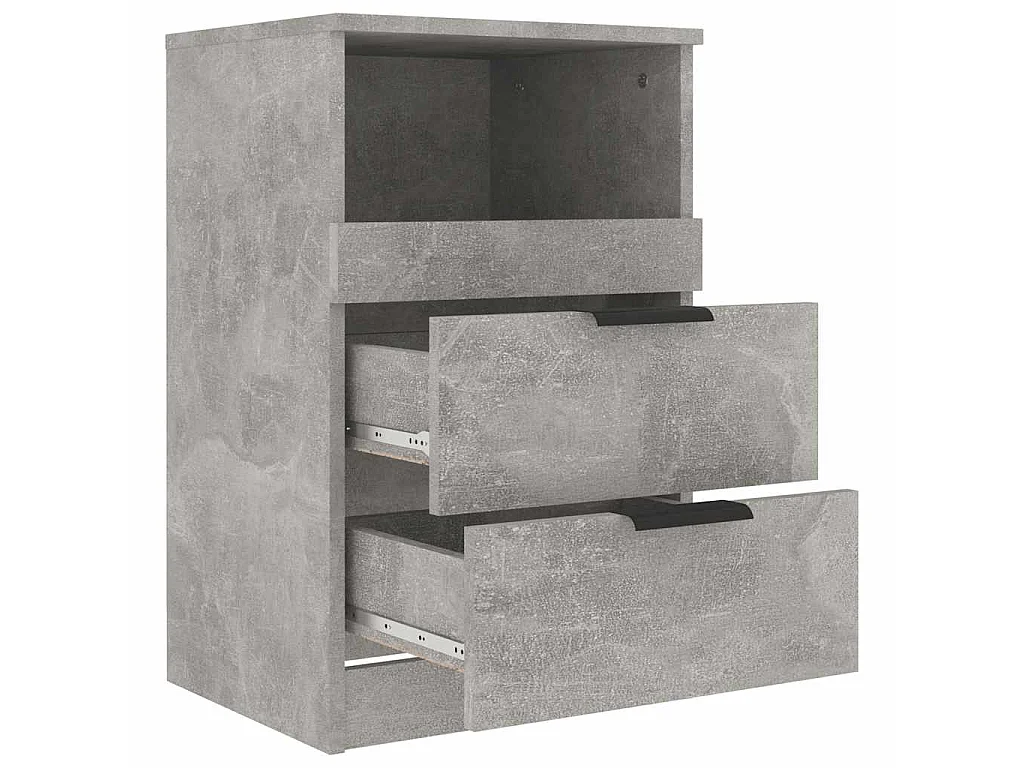 Tables de chevet 2 pcs Gris béton Bois d'ingénierie
