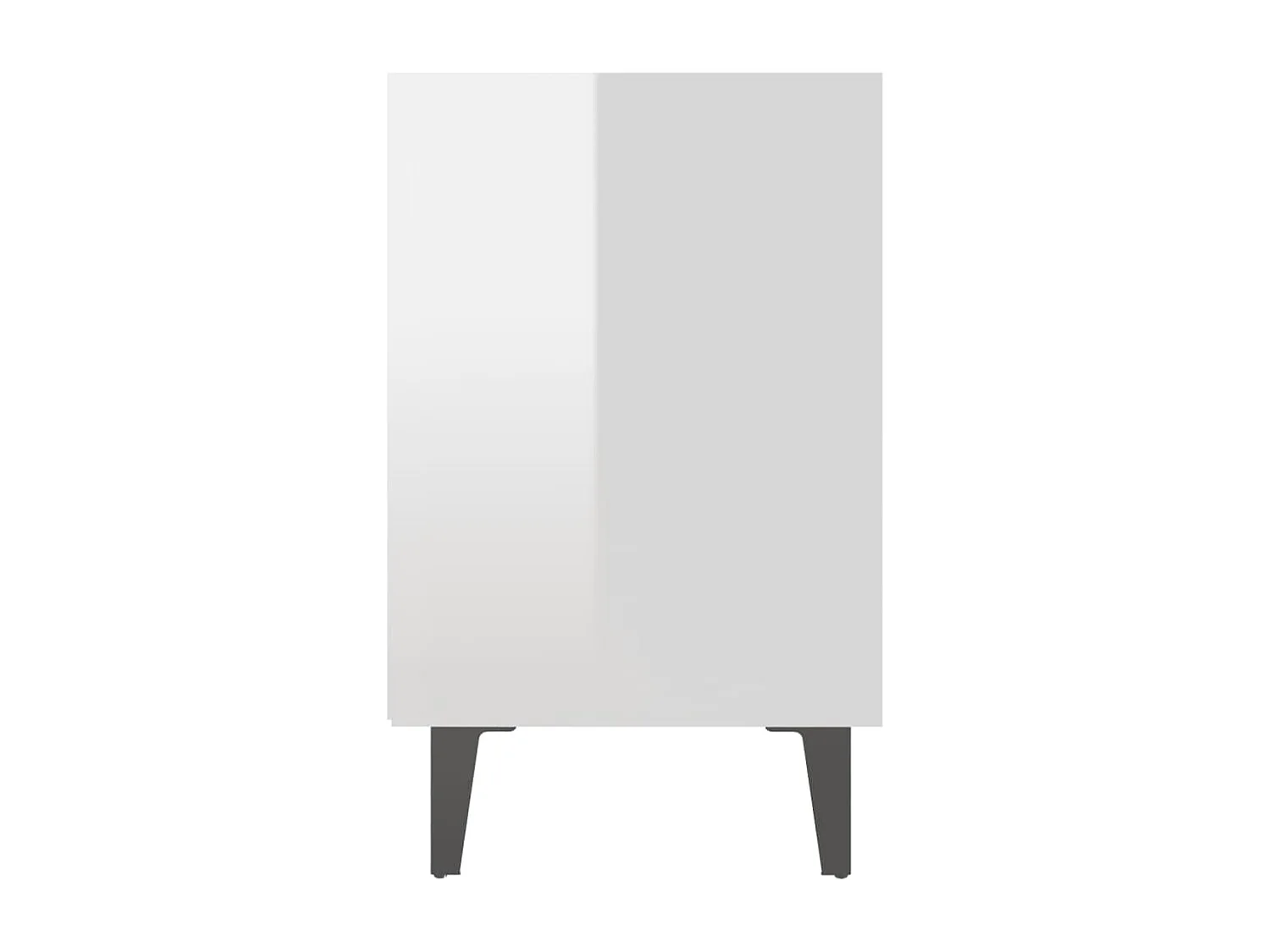 Nachtkastje met metalen poten 40x30x50 cm hoogglans wit