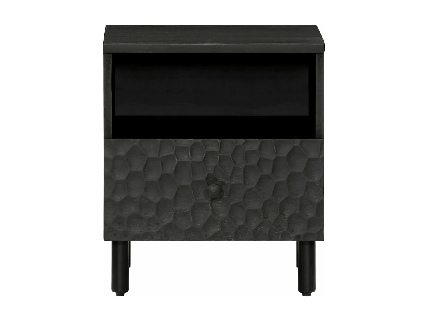 Tables de chevet 2 pcs noir 40x33x46 cm bois de manguier solide