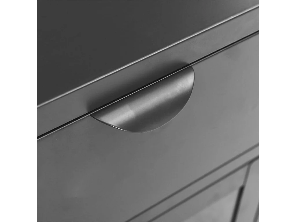 Table de chevet Anthracite 40x30x54,5 cm Acier et verre