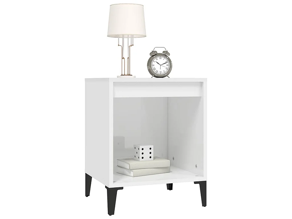 Table de chevet Blanc brillant 40x35x50 cm