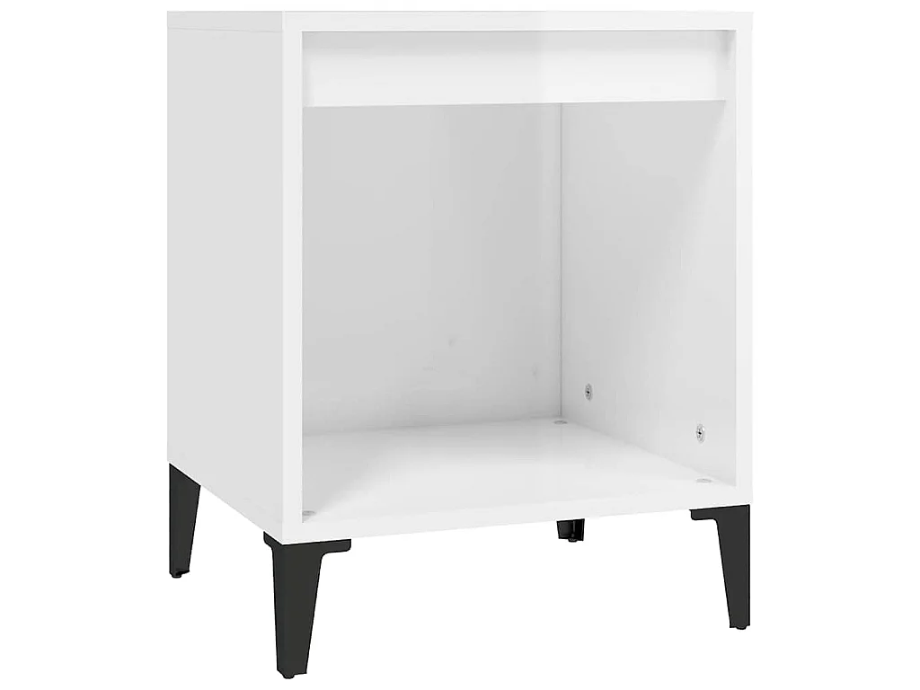 Table de chevet Blanc brillant 40x35x50 cm