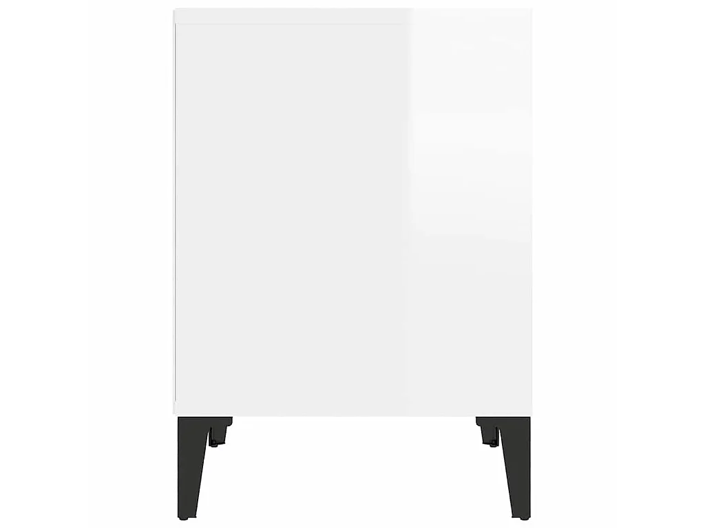 Table de chevet Blanc brillant 40x35x50 cm