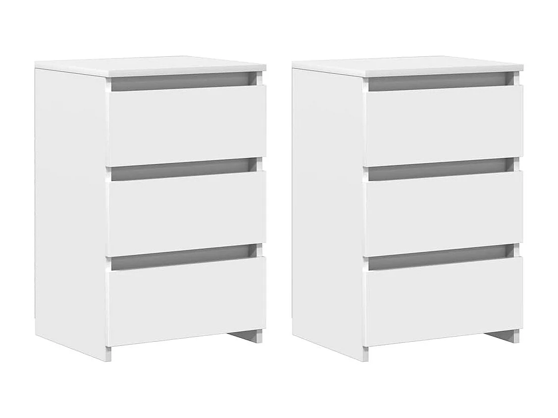 Comodini 2 pz Bianchi 40x35x62,5 cm in Legno Multistrato