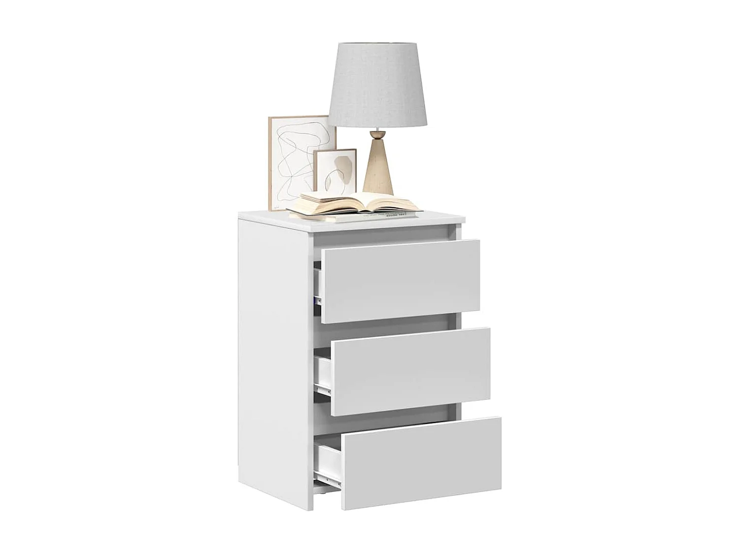 Comodini 2 pz Bianchi 40x35x62,5 cm in Legno Multistrato