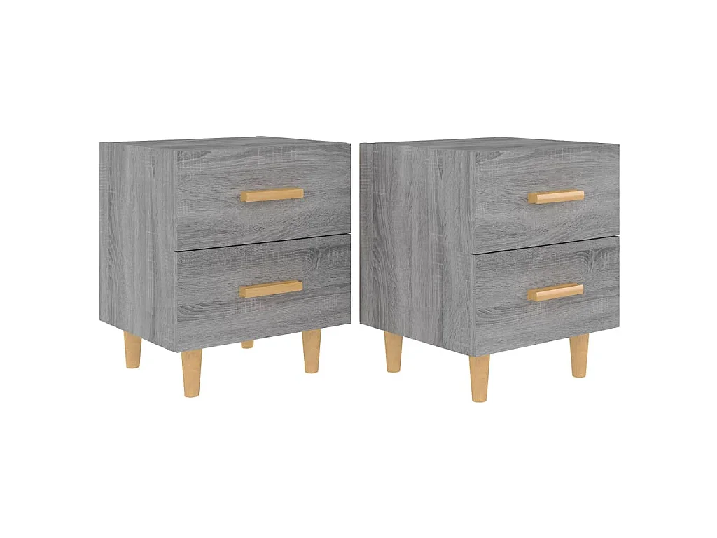 Nachtkastjes 2 st 40x35x47,5 cm grijs sonoma eikenkleurig