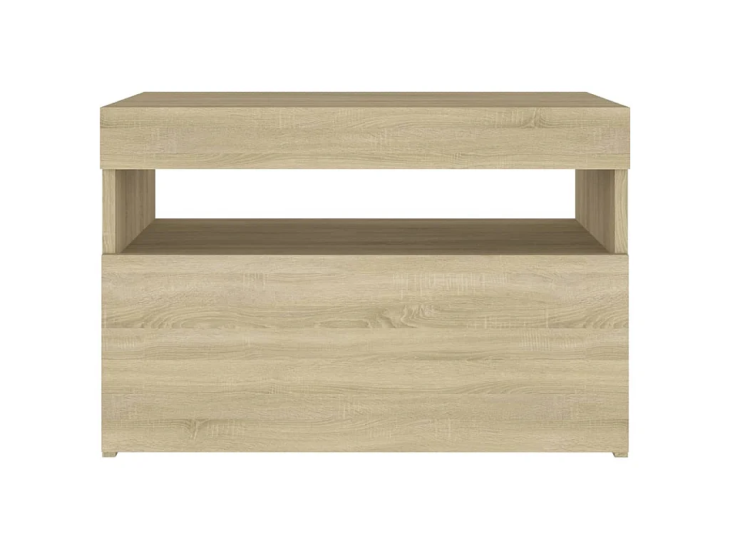 Comodino con Luci LED Sonoma 60x35x40 cm in Legno Multistrato