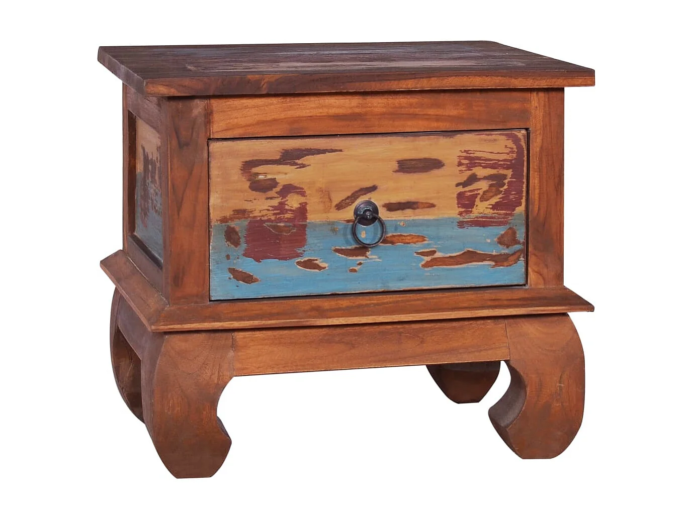 Table de chevet 45x35x40 cm Bois de teck de récupération