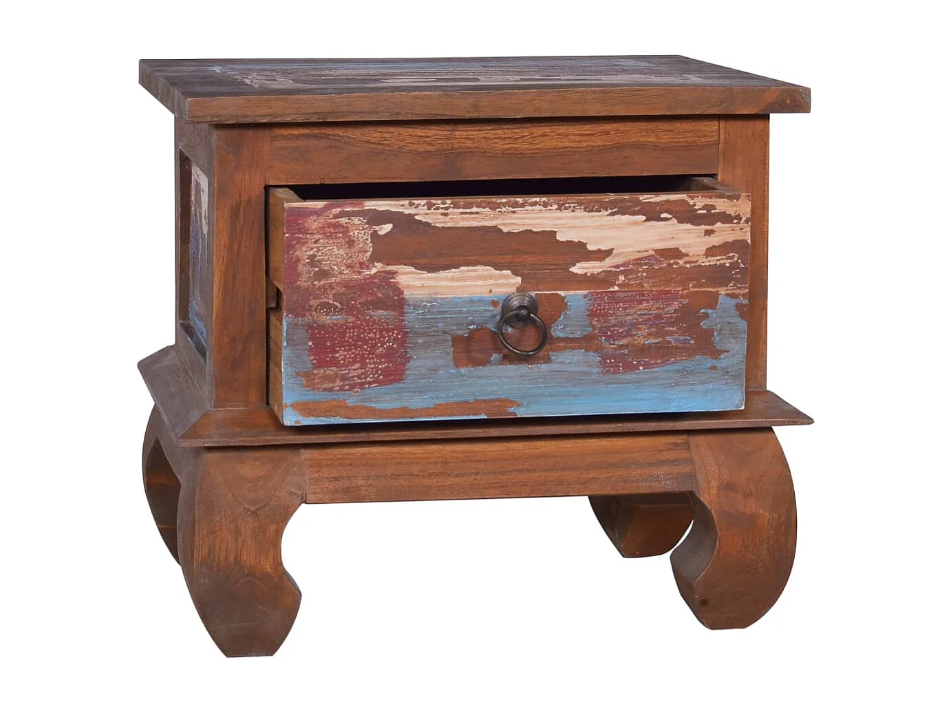 Table de chevet 45x35x40 cm Bois de teck de récupération