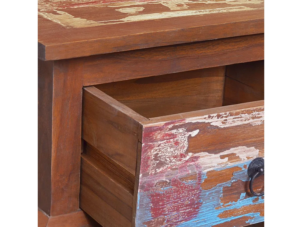 Table de chevet 45x35x40 cm Bois de teck de récupération