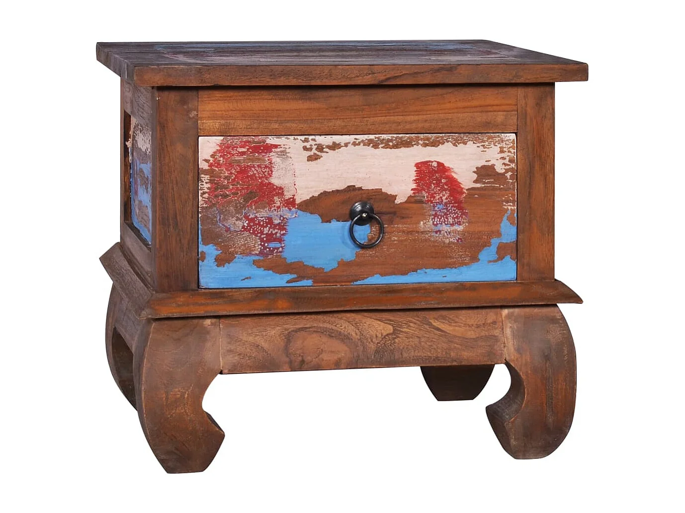 Table de chevet 45x35x40 cm Bois de teck de récupération