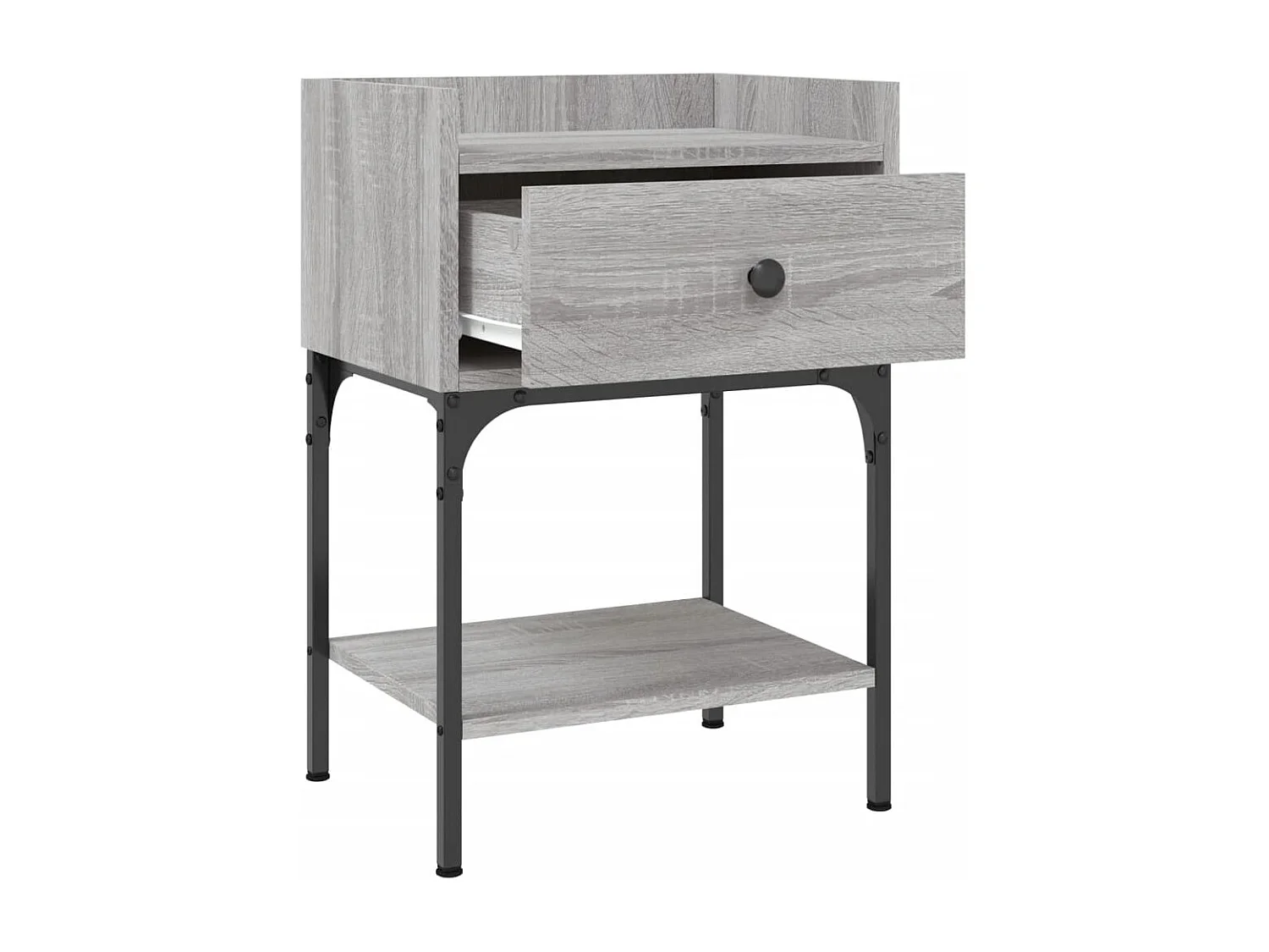 Mesita de noche madera de ingeniería gris Sonoma 40,5x31x60 cm