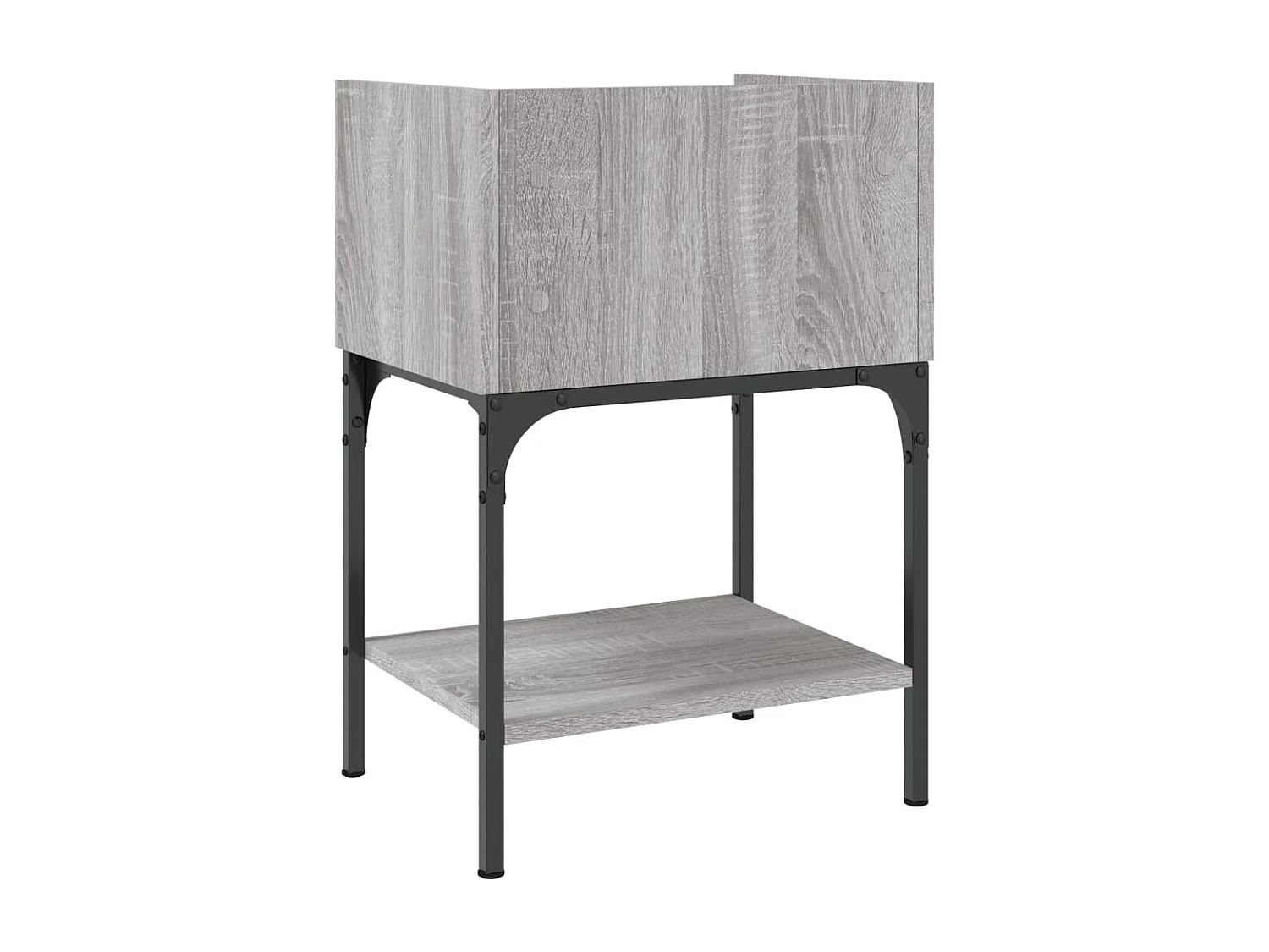 Mesita de noche madera de ingeniería gris Sonoma 40,5x31x60 cm