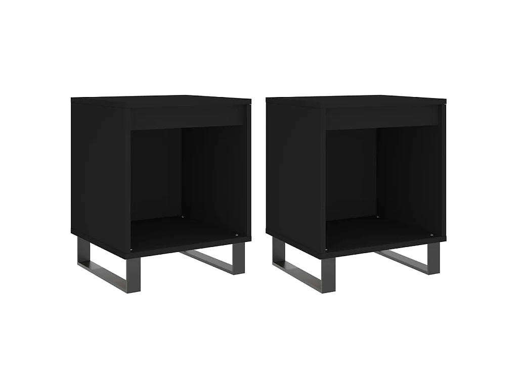Tables de chevet 2 pcs noir 40x35x50 cm bois d’ingénierie