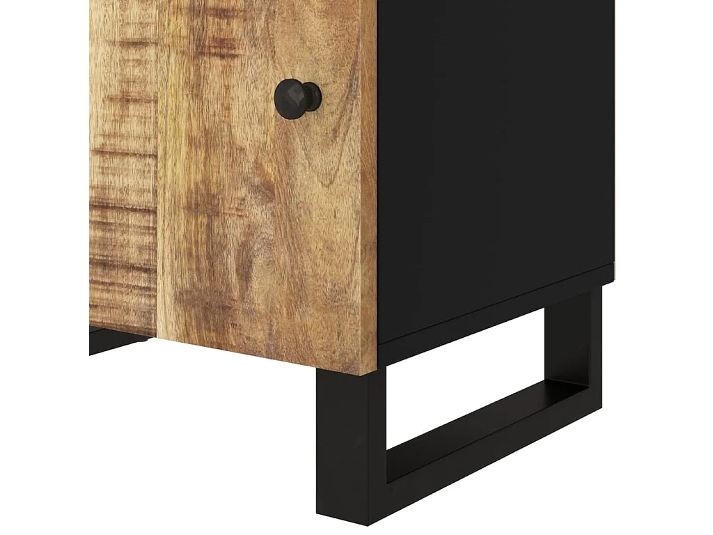 Comodino 50x33x60cm Legno Massello di Mango e Legno Multistrato