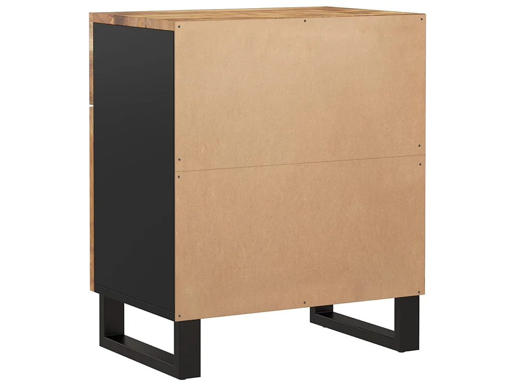 Nachttisch 50x33x60 cm Massivholz Mango & Holzwerkstoff