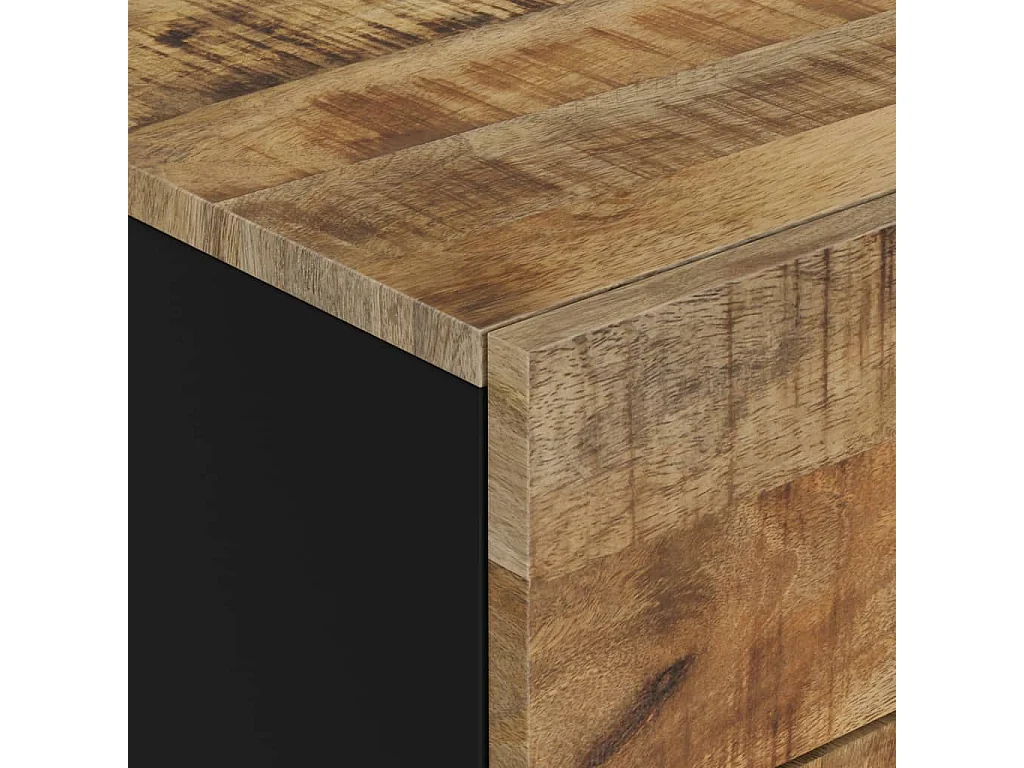 Nachttisch 50x33x60 cm Massivholz Mango & Holzwerkstoff