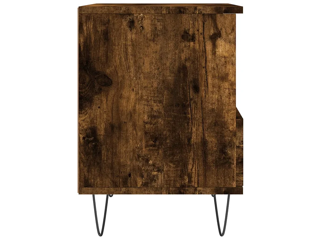 Table de chevet chêne fumé 40x35x50 cm bois d’ingénierie
