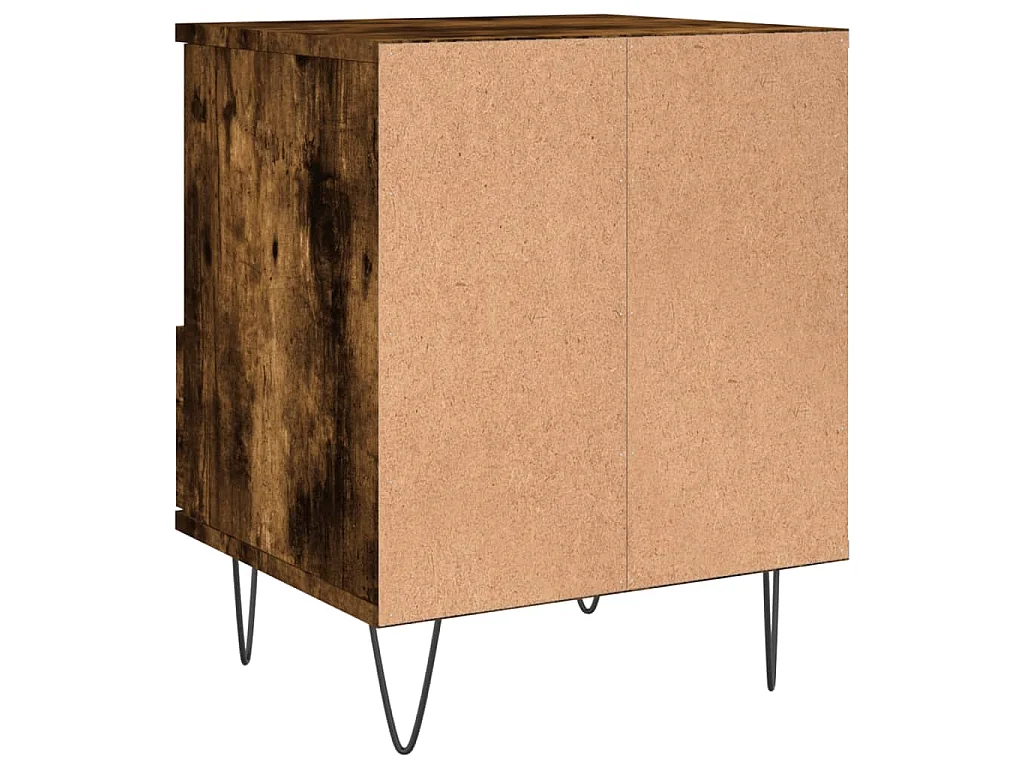 Table de chevet chêne fumé 40x35x50 cm bois d’ingénierie