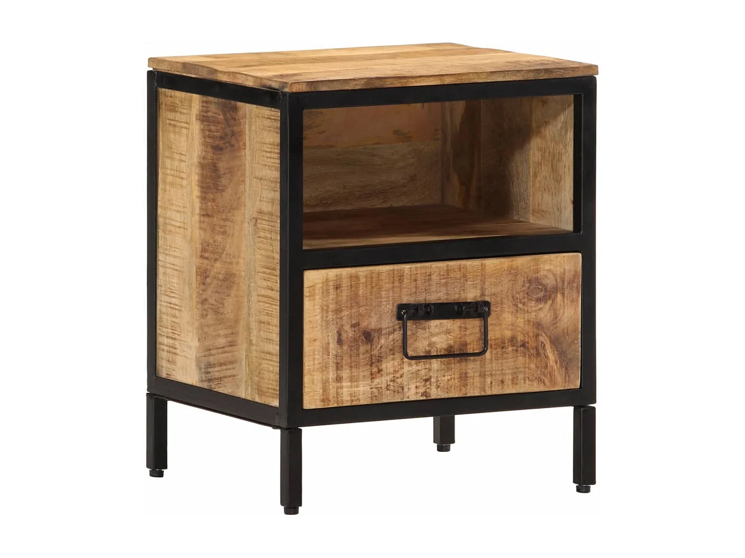 Comodino 40x35x50 cm in Legno Massello di Mango