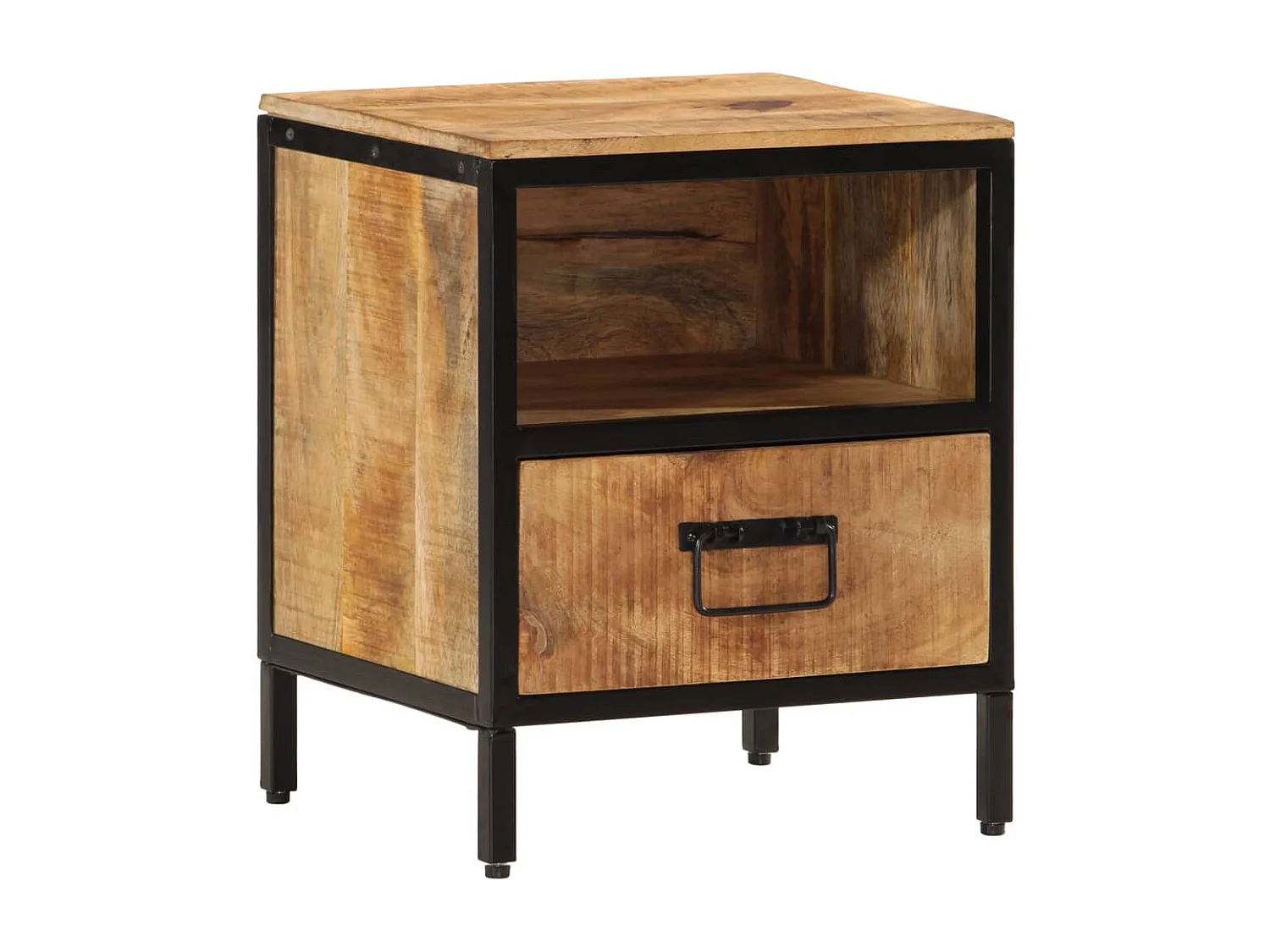 Comodino 40x35x50 cm in Legno Massello di Mango