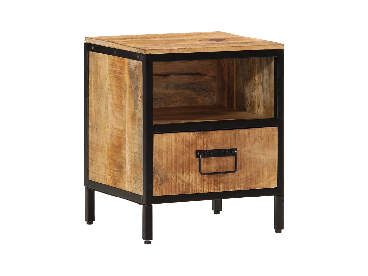 Comodino 40x35x50 cm in Legno Massello di Mango