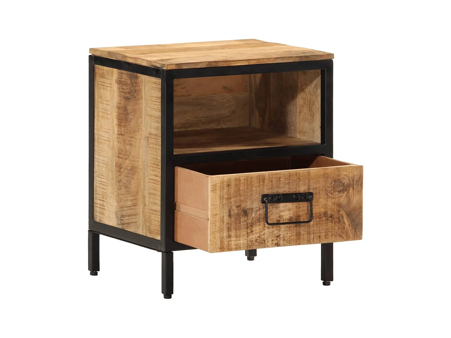 Comodino 40x35x50 cm in Legno Massello di Mango