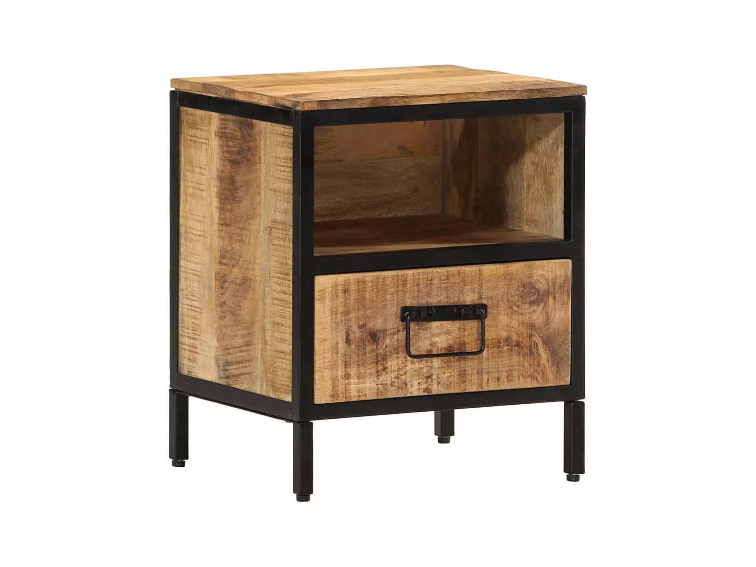 Comodino 40x35x50 cm in Legno Massello di Mango