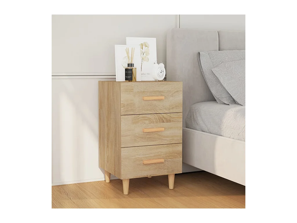 Table de chevet chêne sonoma 40x40x66 cm bois d'ingénierie