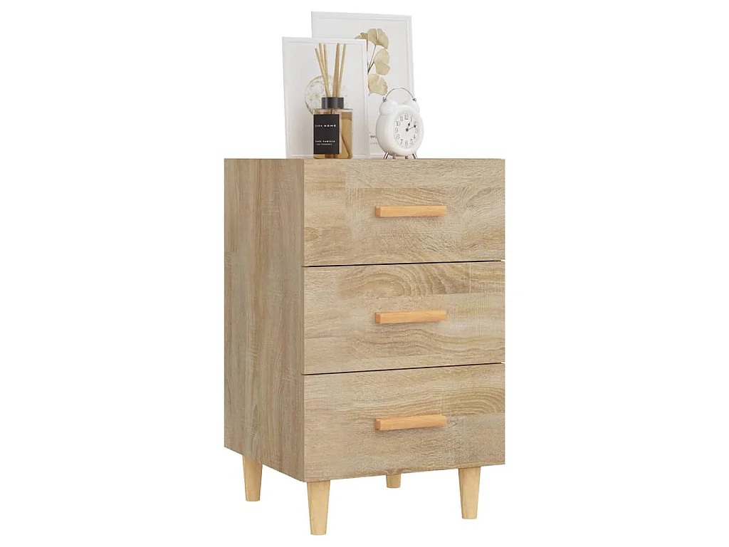 Mesita de noche madera de ingeniería roble Sonoma 40x40x66 cm