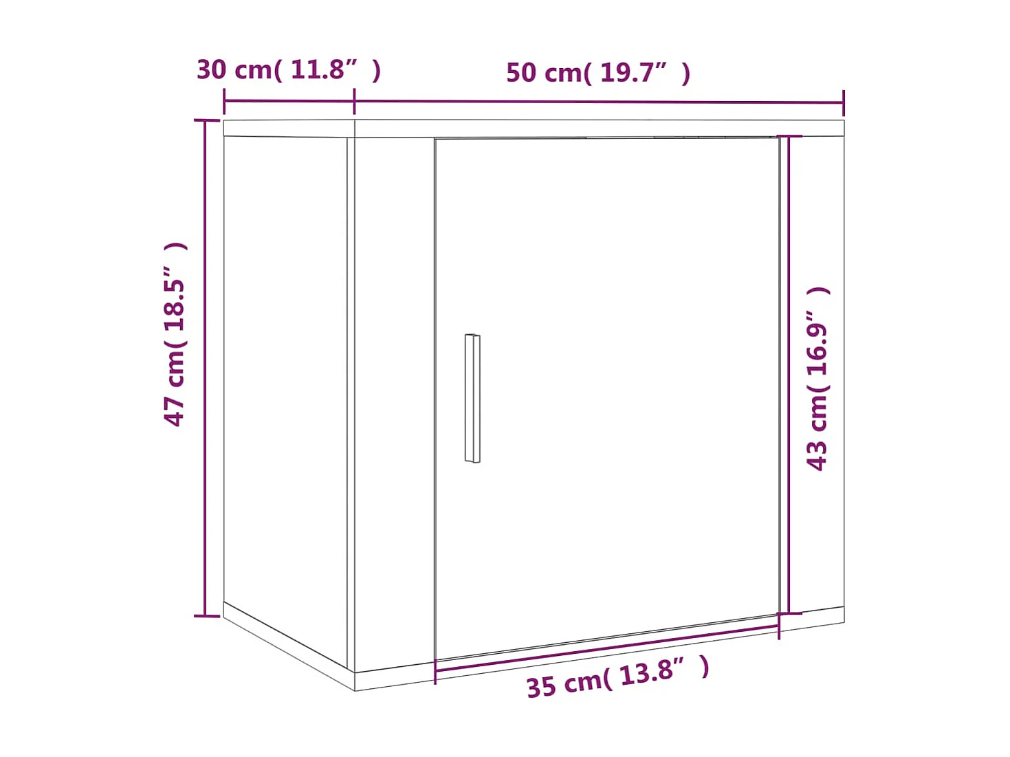 Table de chevet murale Sonoma gris 50x30x47 cm