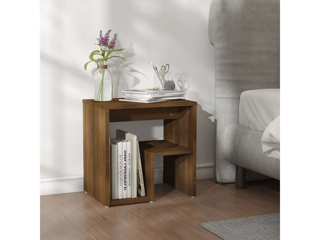 Table de chevet Chêne marron 40x30x40 cm Bois d'ingénierie