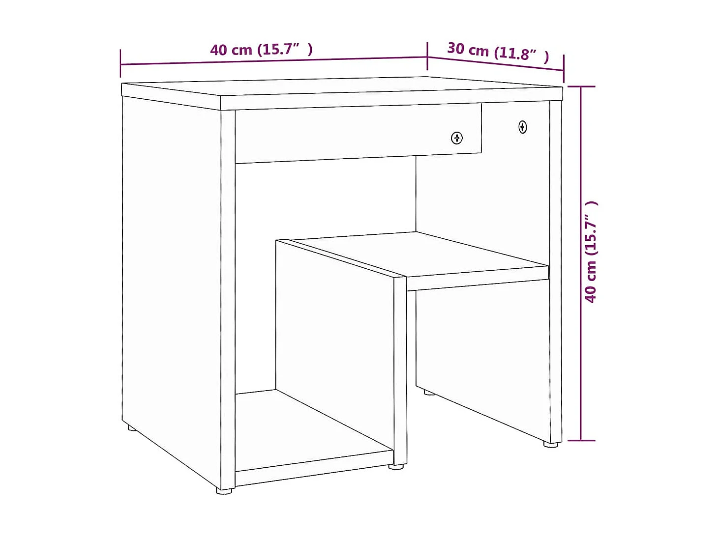 Table de chevet Chêne marron 40x30x40 cm Bois d'ingénierie