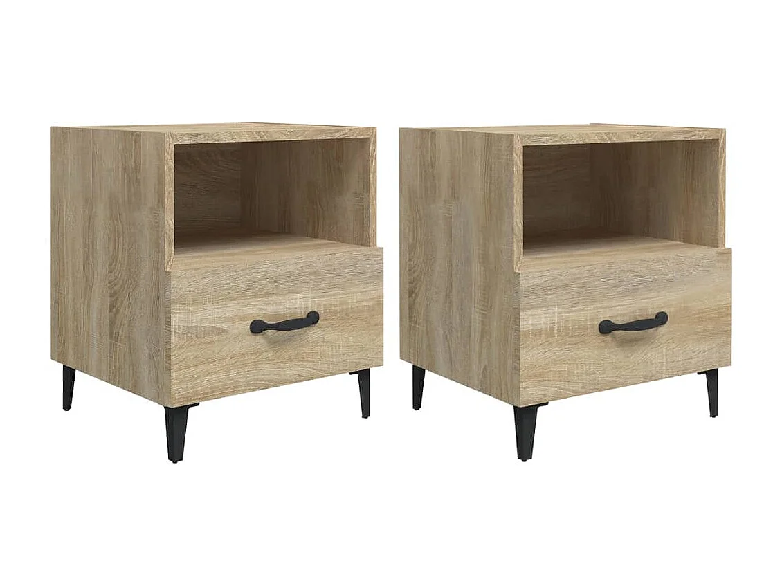 Tables de chevet 2 pcs Chêne Sonoma Bois d'ingénierie