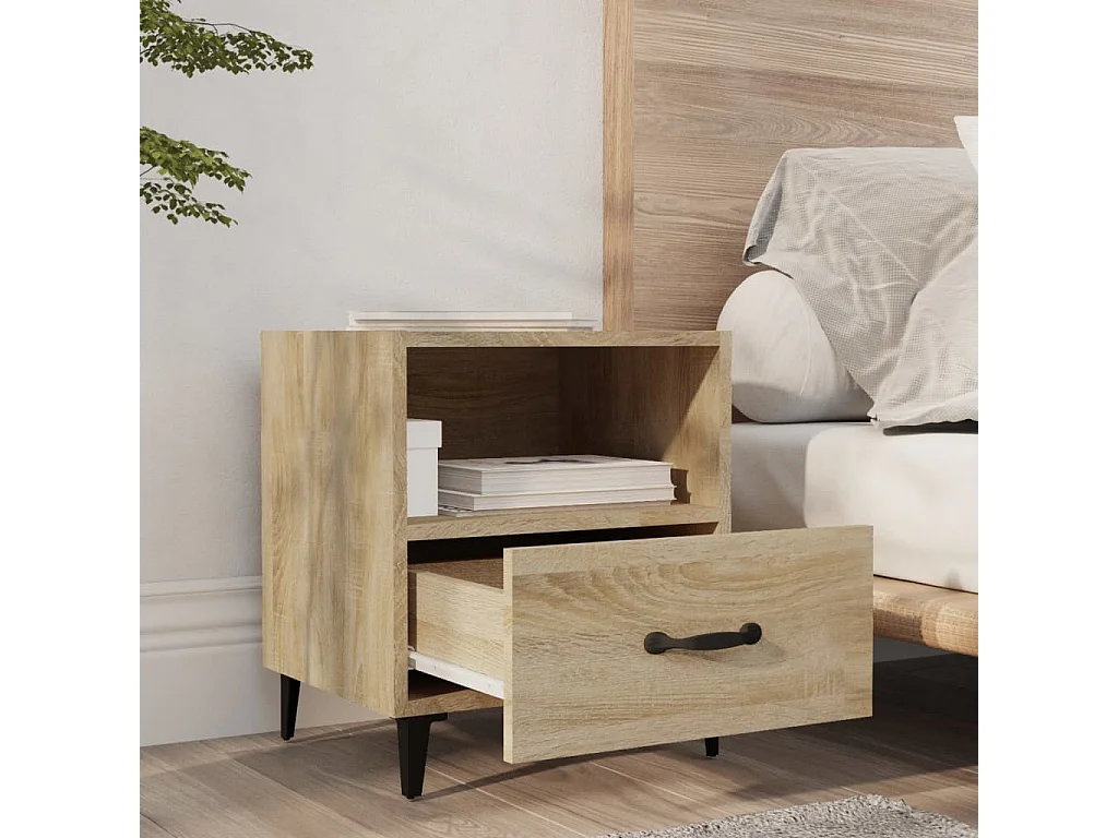 Tables de chevet 2 pcs Chêne Sonoma Bois d'ingénierie