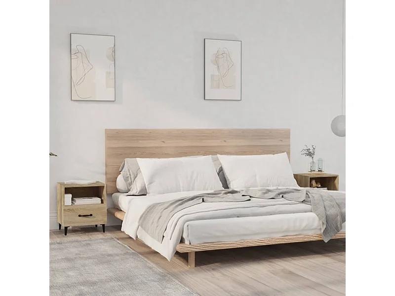 Tables de chevet 2 pcs Chêne Sonoma Bois d'ingénierie