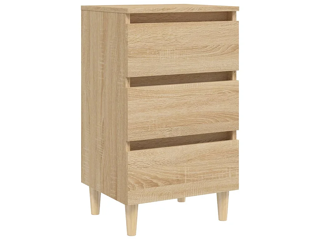 Table de chevet avec pieds en bois chêne sonoma 40x35x69 cm