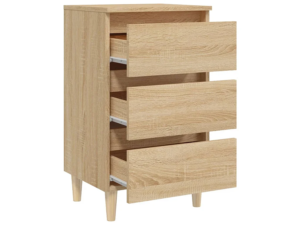 Table de chevet avec pieds en bois chêne sonoma 40x35x69 cm