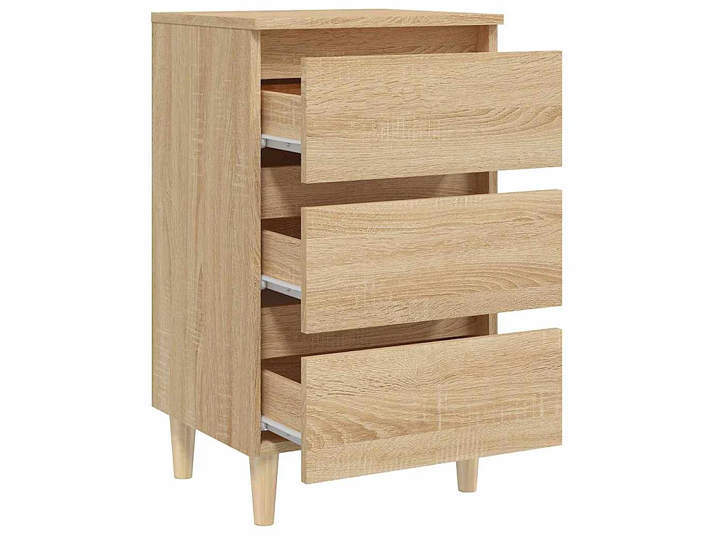 Table de chevet avec pieds en bois chêne sonoma 40x35x69 cm