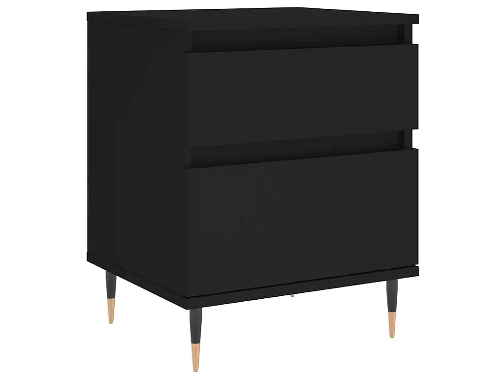 Comodino Nero 40x35x50 cm in Legno Multistrato