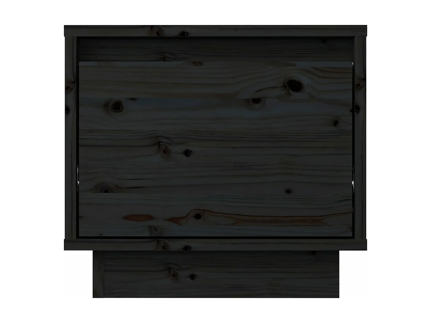 Nachttisch Schwarz 35x34x32 cm Massivholz Kiefer