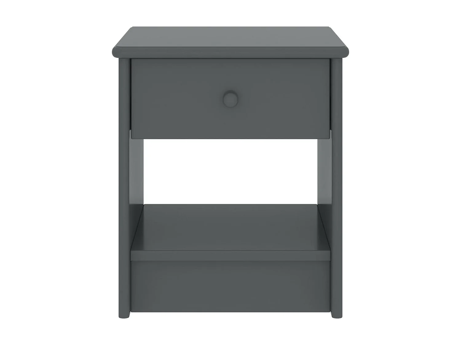 Comodino Grigio Scuro 35x30x40 cm in Legno Massello di Pino