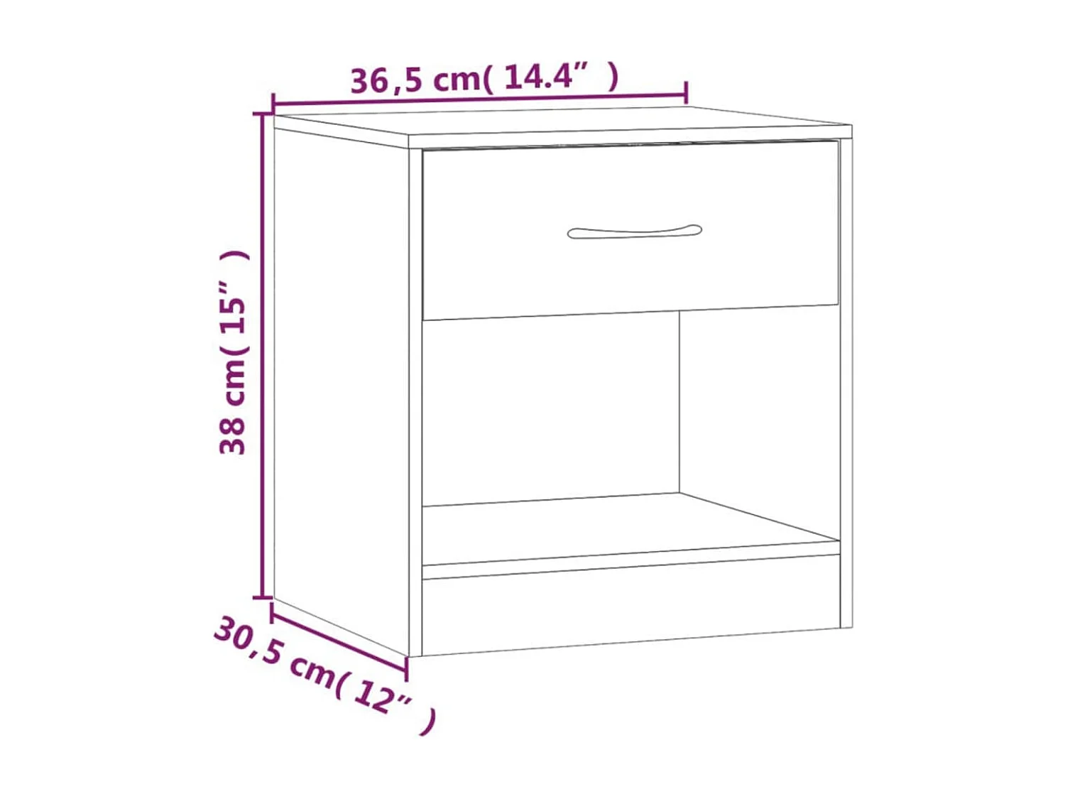 Comodini 2 pz con Cassetto Bianchi