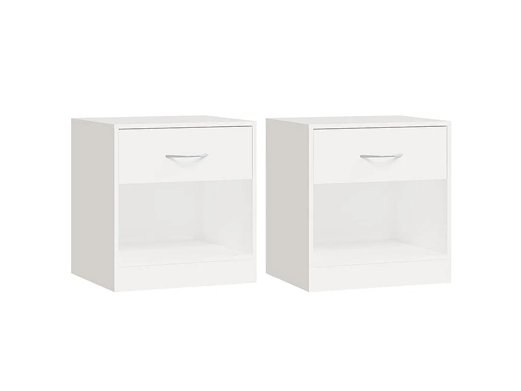 Mesitas de noche con cajón 2 unidades blancas