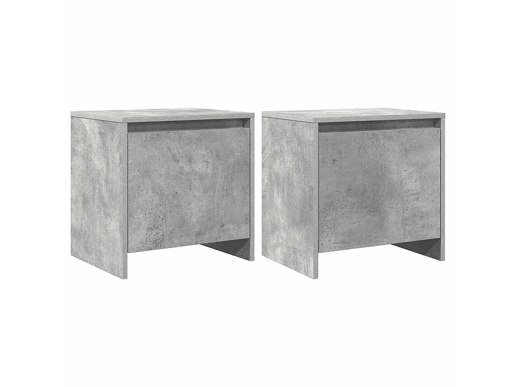 Nachtkastjes 2 st 45x34x44,5 cm bewerkt hout betongrijs