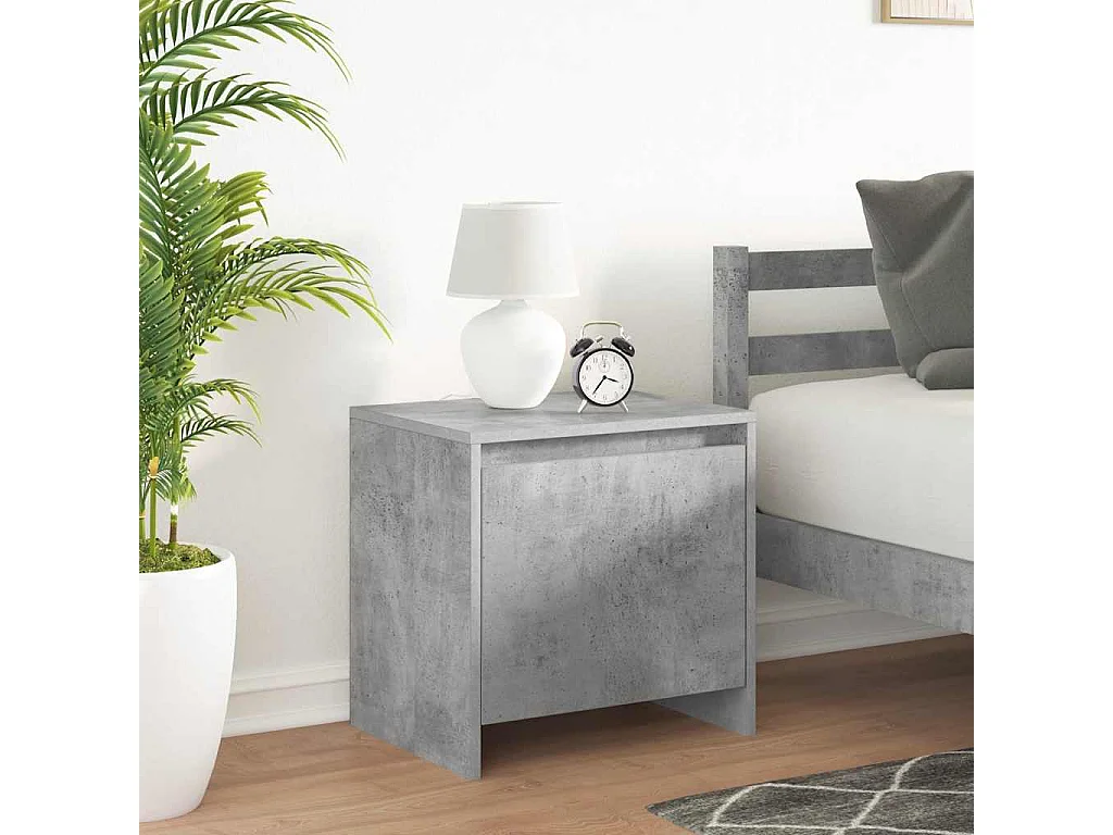 Nachtkastjes 2 st 45x34x44,5 cm bewerkt hout betongrijs