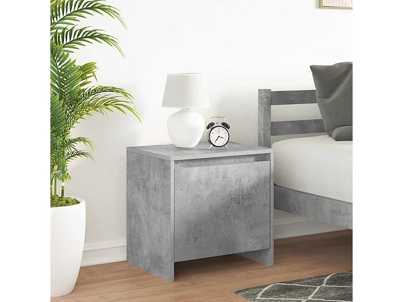 Comodini 2 pz Grigio Cemento 45x34x44,5 cm in Truciolato
