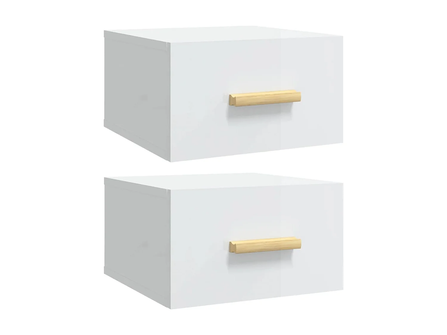 Tables de chevet murales 2 pcs blanc brillant 35x35x20 cm